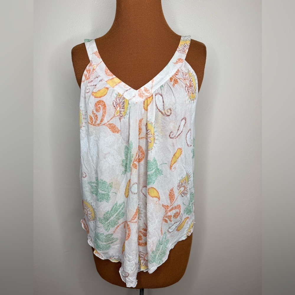 Ideology Silk Floral Camisole Top Lined Size Small